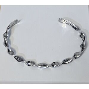 JEP Twisted Rope Cuff Bracelet Sterling Silver Unisex Silver Excellent
